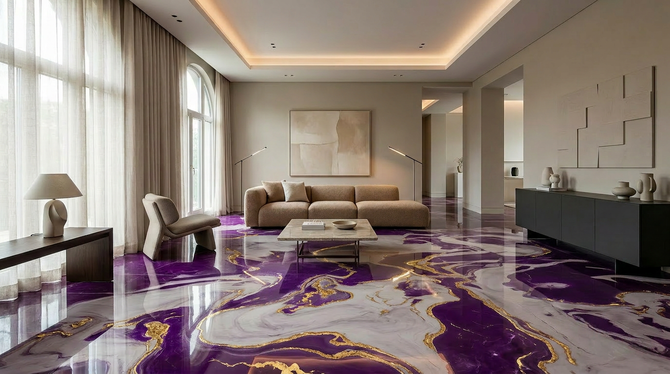 Sol en résine époxy luxueux